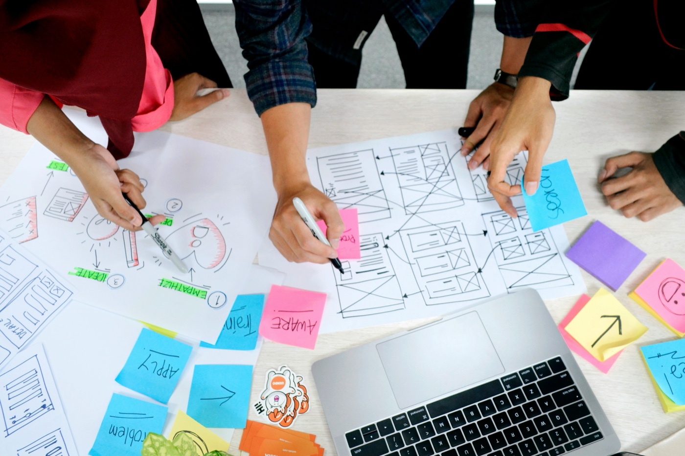 Web design offers planning workspace.